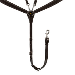 Collier de chasse Equestro avec fourche en cuir tanné Marron foncé