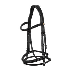 Bridon anatomique Equestro en cuir Noir