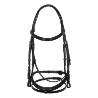 Bridon anatomique Equestro en cuir Noir