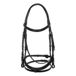 Bridon anatomique Equestro en cuir Noir