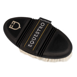 Brosse de pansage Equestro flexible à poils souples Naturel Marron Brosse de pansage Equestro flexible à poils souples Naturel Marron