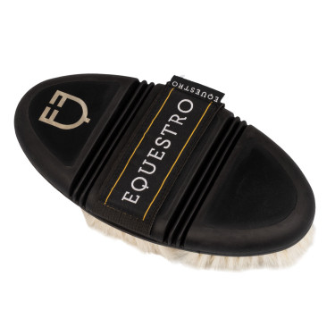 Brosse de pansage Equestro flexible à poils souples Naturel Marron Brosse de pansage Equestro flexible à poils souples Naturel Marron