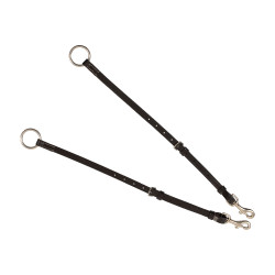 Collier de chasse Equestro en cuir à surpiqûre fantaisie avec martingale amovible Marron foncé Collier de chasse Equestro en cuir à surpiqûre fantaisie avec martingale amovible Marron foncé