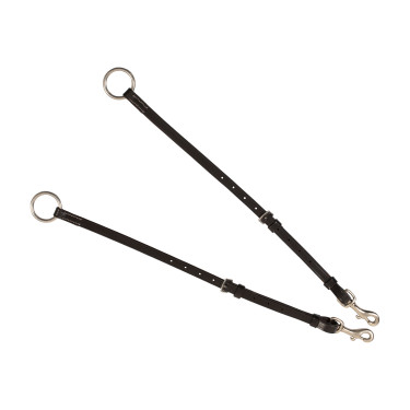 Collier de chasse Equestro en cuir à surpiqûre fantaisie avec martingale amovible Marron foncé Collier de chasse Equestro en cuir à surpiqûre fantaisie avec martingale amovible Marron foncé