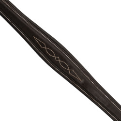 Collier de chasse Equestro en cuir à surpiqûre fantaisie avec martingale amovible Marron foncé Collier de chasse Equestro en cuir à surpiqûre fantaisie avec martingale amovible Marron foncé