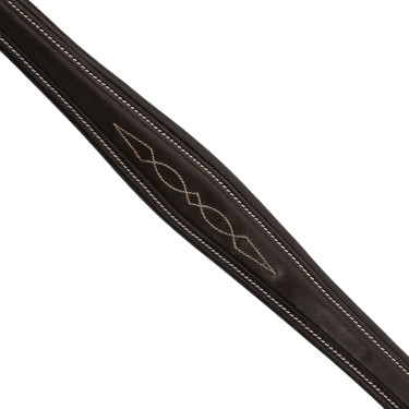 Collier de chasse Equestro en cuir à surpiqûre fantaisie avec martingale amovible Marron foncé Collier de chasse Equestro en cuir à surpiqûre fantaisie avec martingale amovible Marron foncé