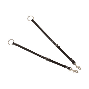 Collier de chasse Equestro en cuir avec inserts élastiques et martingale amovible Marron foncé