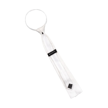 Cravate de concours Equestro en nid d'abeille carré Blanc