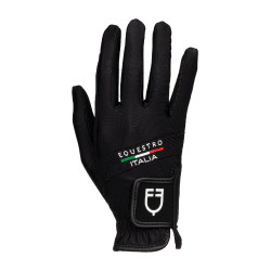 Gants en tissu technique Equestro X FISE Noir Gants en tissu technique Equestro X FISE Noir