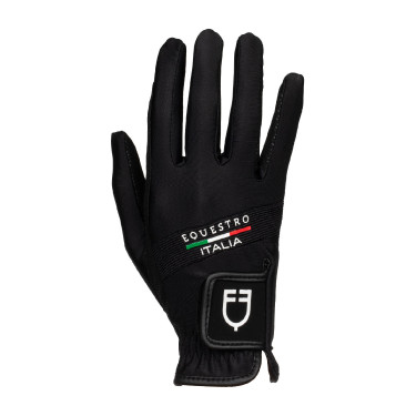 Gants en tissu technique Equestro X FISE Noir Gants en tissu technique Equestro X FISE Noir