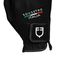 Gants en tissu technique Equestro X FISE Noir Gants en tissu technique Equestro X FISE Noir