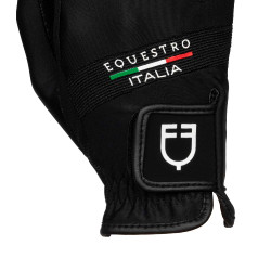 Gants en tissu technique Equestro X FISE Noir Gants en tissu technique Equestro X FISE Noir