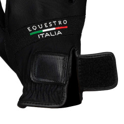 Gants en tissu technique Equestro X FISE Noir Gants en tissu technique Equestro X FISE Noir