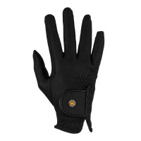 Gants unisexes Equestro en cuir synthétique fermeture auto-agrippante Noir Gants unisexes Equestro en cuir synthétique fermeture auto-agrippante Noir