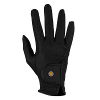 Gants unisexes Equestro rembourrés en cuir synthétique fermeture auto-agrippante Noir Gants unisexes Equestro rembourrés en cuir synthétique fermeture auto-agrippante Noir