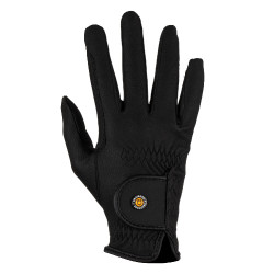 Gants unisexes Equestro rembourrés en cuir synthétique fermeture auto-agrippante Noir