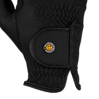 Gants unisexes Equestro rembourrés en cuir synthétique fermeture auto-agrippante Noir Gants unisexes Equestro rembourrés en cuir synthétique fermeture auto-agrippante Noir