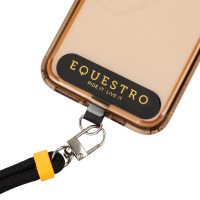 Lanière réglable Equestro pour téléphone portable Noir / jaune Lanière réglable Equestro pour téléphone portable Noir / jaune