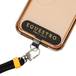 Lanière réglable Equestro pour téléphone portable Noir / jaune