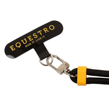 Lanière réglable Equestro pour téléphone portable Noir / jaune
