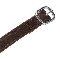 Lanières d’éperons double cuir boucle silver Equestro Marron foncé