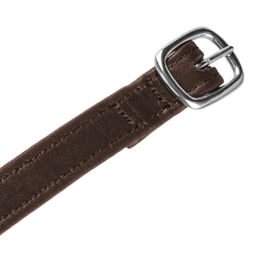 Lanières d’éperons double cuir boucle silver Equestro Marron foncé Lanières d’éperons double cuir boucle silver Equestro Marron foncé
