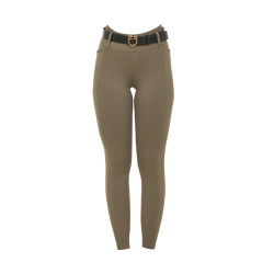 Legging femme Equestro taille haute avec passants de ceinture Walnut Marron