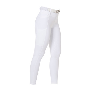 Legging femme Equestro taille haute avec passants de ceinture Blanc
