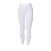 Legging femme Equestro x FISE full grip coupe slim Blanc