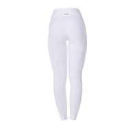 Legging femme Equestro x FISE full grip coupe slim Blanc