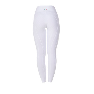 Legging femme Equestro x FISE full grip coupe slim Blanc