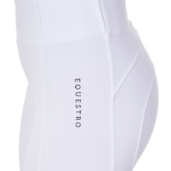 Legging femme Equestro x FISE full grip coupe slim Blanc