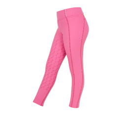 Legging fille Equestro doublé polaire Rose château