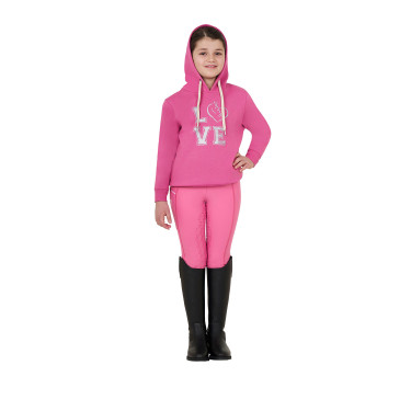 Legging fille Equestro doublé polaire Rose château
