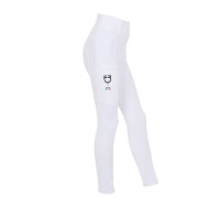 Legging fille Equestro x FISE full grip coupe slim Blanc