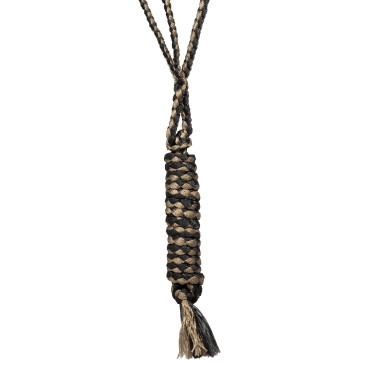 Licol corde Pool’s nez large avec longe Noir / beige