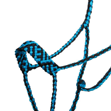 Licol corde Pool’s nez large avec longe Turquoise / noir Bleu