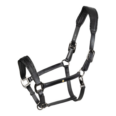 Licol en cuir Equestro anatomique Diamond Noir