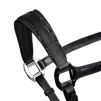 Licol en cuir Equestro anatomique Diamond Noir