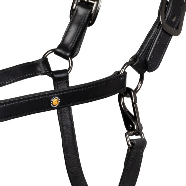 Licol en cuir Equestro anatomique Diamond Noir