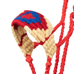 Licol mohair Pool’s motif Diamond Rouge / beige