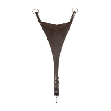 Martingale Acavallo attache bib en cuir Marron foncé