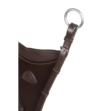 Martingale Acavallo attache bib en cuir Marron foncé