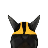 Masque anti-mouches Equestro avec logo frontal Jaune Masque anti-mouches Equestro avec logo frontal Jaune