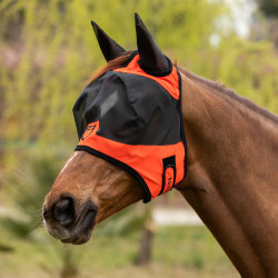 Masque anti-mouches Equestro avec logo frontal Grenadine Rouge