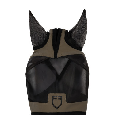 Masque anti-mouches Equestro avec logo frontal Walnut Marron Masque anti-mouches Equestro avec logo frontal Walnut Marron