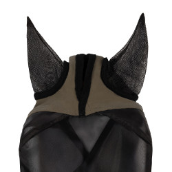 Masque anti-mouches Equestro avec logo frontal Walnut Marron Masque anti-mouches Equestro avec logo frontal Walnut Marron