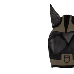 Masque anti-mouches Equestro avec logo frontal Walnut Marron Masque anti-mouches Equestro avec logo frontal Walnut Marron