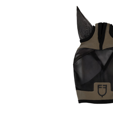 Masque anti-mouches Equestro avec logo frontal Walnut Marron Masque anti-mouches Equestro avec logo frontal Walnut Marron