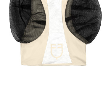 Masque anti-mouches Equestro bicolore en mesh After glow / blanc brillant